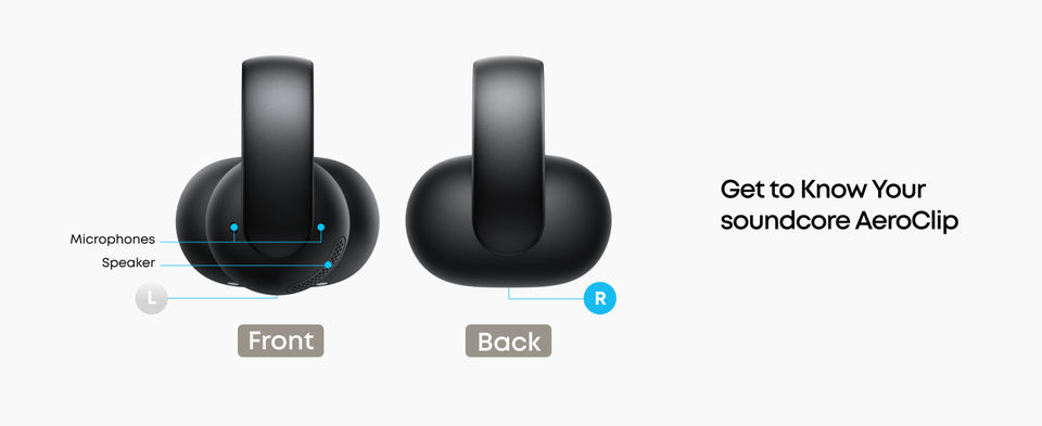Soundcore by Anker AeroClip Open Ear Clip On Earbud Headphones