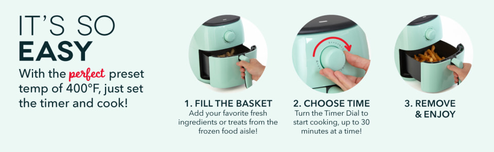 DASH Tasti-Crisp™ Digital Air Fryer with AirCrisp Technology, Custom  Presets, Temperature Control, and Auto Shut Off Feature, 2.6 Quart - Cool  Grey