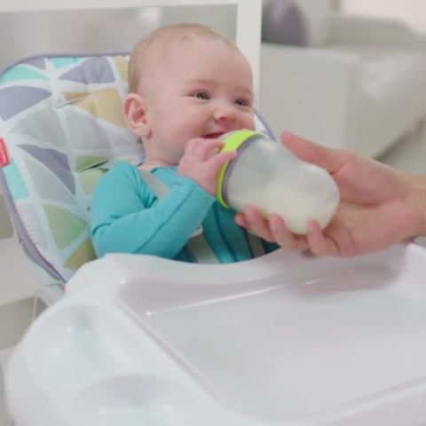 thumbnail video image 2 of Fisher-Price­ SpaceSaver High Chair, Rosy Windmill, 2 of 6