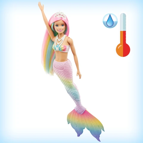 Barbie sirena cambia de color en el agua online