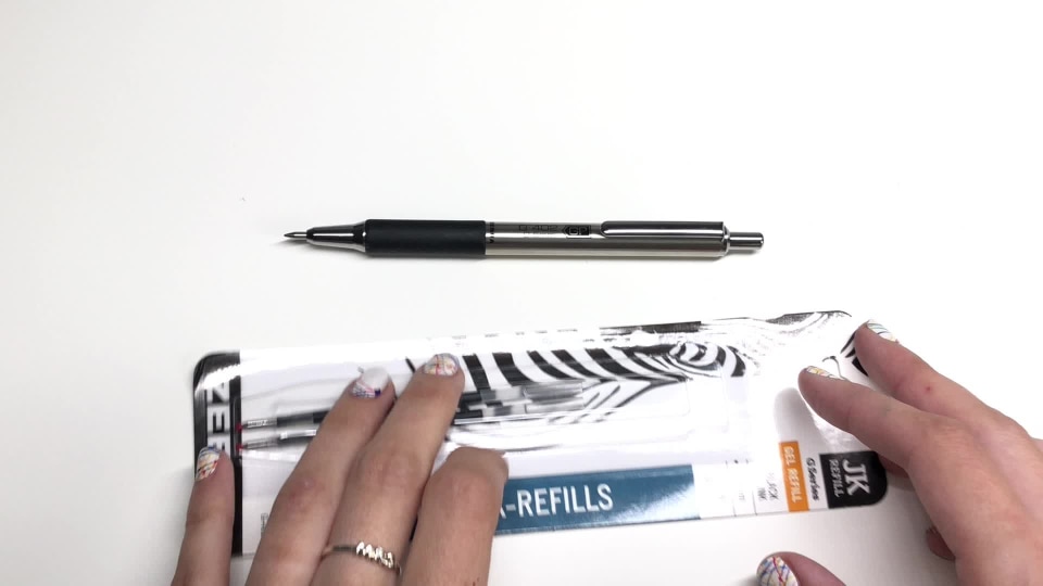Zebra Pen Fine Point F-402 Ballpoint Stainless Steel Pen, 0.7mm Black Ink,  2 Black Ink Retractable Metal Pens with 2 Black Ink Refills in Pack, 0.7mm