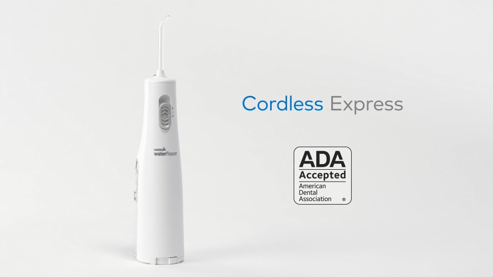 Waterpik Cordless Express Portable Water Flosser Oral Irrigator, WF-02 White