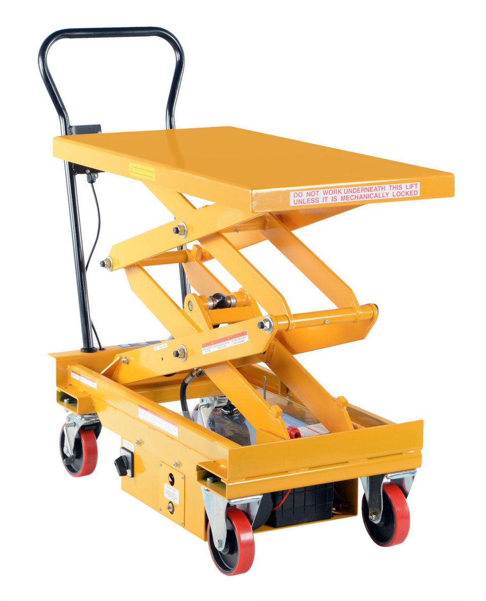 1,000 lb 33-1/2 x 22 Platform Vestil CART-1000-LT Steel Lift and Tilt Cart with Sequence Select Capacity 