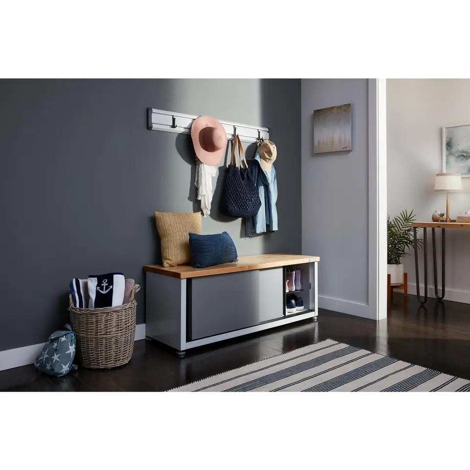 Banc Chaussures Entrée, Banc de Rangement avec Coussin, Meuble