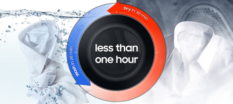 Wash a full load in 28 minutes, wash and dry in under an hour* - Super Speed Wash