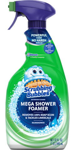 Scrubbing Bubbles Bathroom Grime Fighter Aerosol, Disinfectant Spray;  Effective Tile, Bathtub, Shower and Overall Bathroom Cleaner (1 Aerosol  Spray), Rainshower, 20 oz