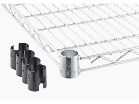 a wire shelf with a set of slip sleeve