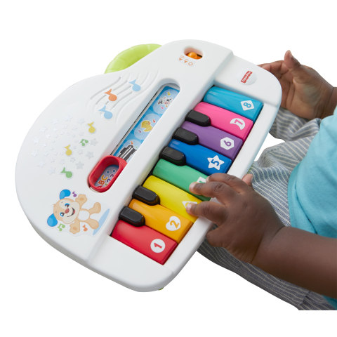 Fisher-Price Laugh & Learn - Piano iluminado con sonidos tontos para bebés  con contenido de aprendizaje y música para mayores de 6 meses