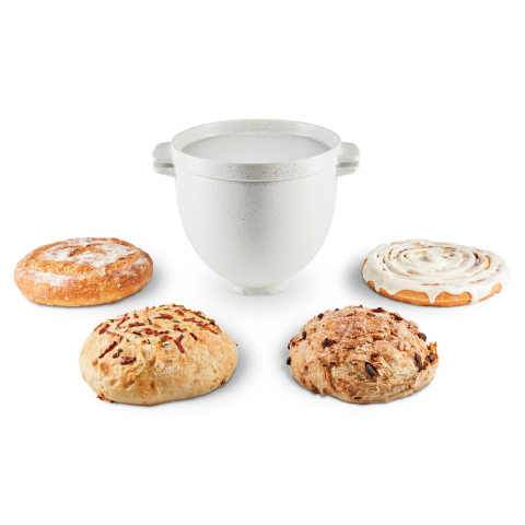 KitchenAid Bread Bowl with Baking Lid Grey Speckle KSM2CB5BGS