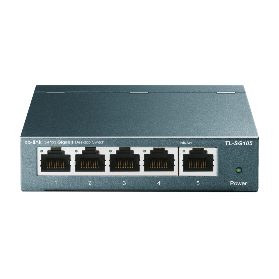 TP-Link TL-SG108S 8-Port Desktop Gigabit Ethernet Switch/Hub, Ethernet  Splitter, Plug & Play, no Configuration Required, Steel Case Green Ethernet