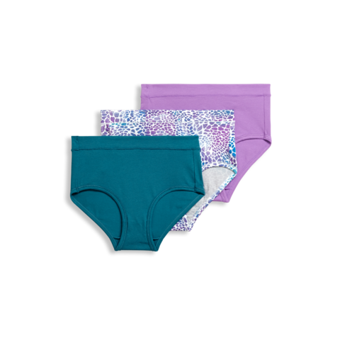 Kryptic Women Pista Green & Boys Blue & Purple Solid Cotton Bikini Briefs  (Pack of 3)