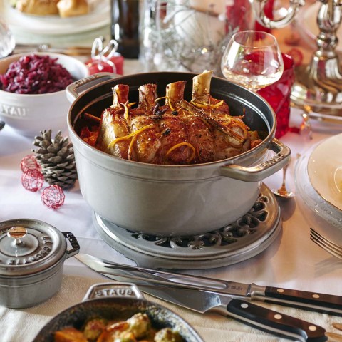 Staub Cast Iron Dutch Oven 5-qt Tall Cocotte, Made In France, Serves 5-6,  White Truffle : Target