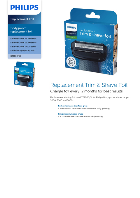 philips bodygroom 7000 replacement foil