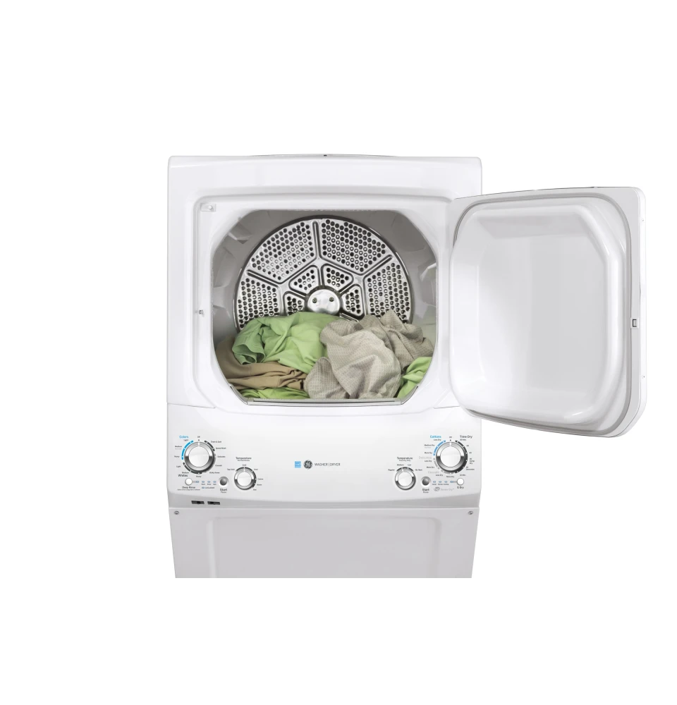 GE 27 White Stack Washer With Gas Dryer GUD27GESNWW Abt