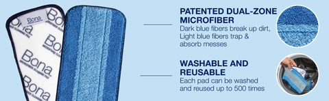 Bona Microfiber reusable cleaning pad for mops