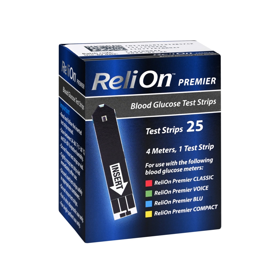 ReliOn Premier Blood Glucose Test Strips, 50 Count