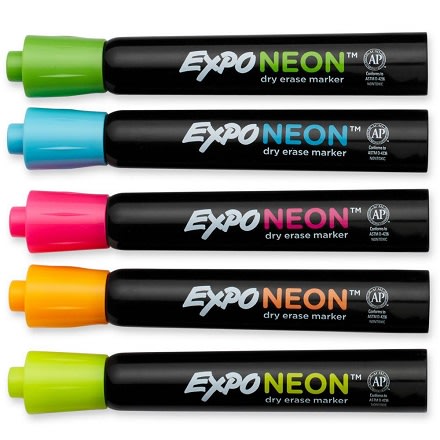 Arteza Dry Erase Markers for Glass Boards Pack of 10 Neon Colors with Low-Odor Ink, Erasable Window Markers, Office Supplies for