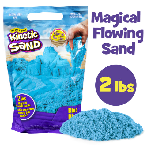 Kinetic Sand, 2.5lbs Blue Play Sand, Moldable Sensory Toys for Kids,  Resealable Bag, Easter Basket Stuffers for Ages 3+