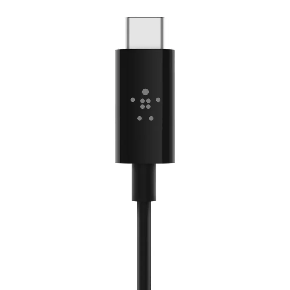 Belkin RockStar 3' USB-C to 3.5mm Audio Cable, Male to Male, Black