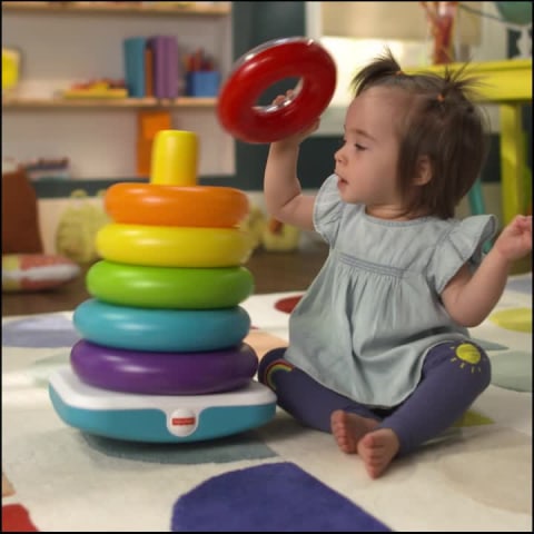 Fisher-Price Giant Rock-a-Stack Infant and Toddler Stacking Toy, 14+ Inches Tall, Baby Toy for 12 months and up - image 2 of 7