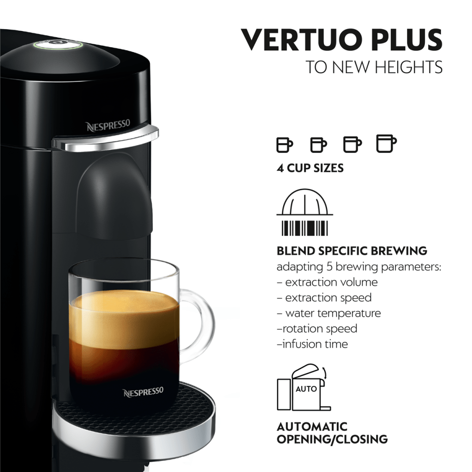 Nespresso VertuoPlus Deluxe by De’Longhi with Aeroccino3 Frother