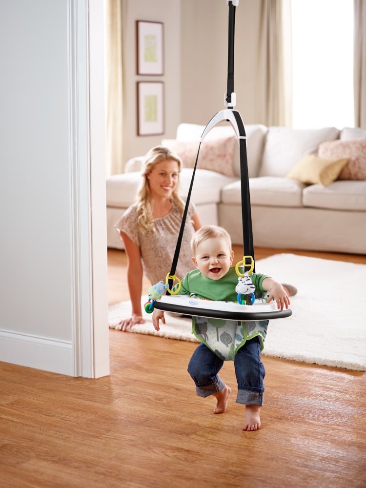 COLOR TREE 2-in-1 Sit-up Floor Seat Infant Activity Chair Doorway Jumper Swing Bumper Jumper Exerciser Set with Door Clamp Adjustable Strap for Toddler Babies
