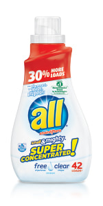 all Liquid Laundry Detergent, Free Clear with Odor Relief, 141 Fluid ...