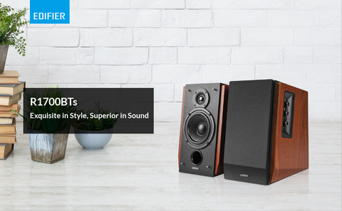 Edifier R1700BTs Active Bookshelf Speakers - Bluetooth v5.0, 2.0 Wireless  Near Field Studio Monitor Speaker - 66w RMS with Subwoofer Line Out -  Wooden Enclosure 
