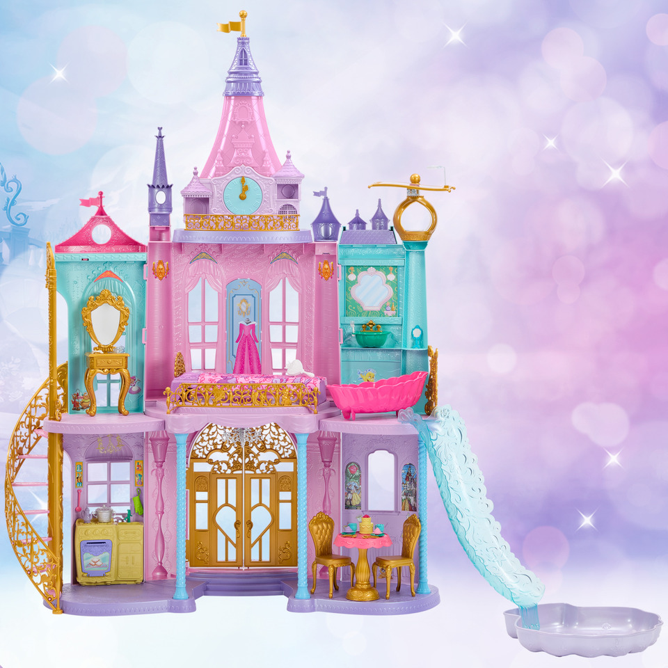 thumbnail video image 2 of Disney Princess Magical Adventures Castle with 3 Levels, 10 Play Areas with Lights & Sounds, 2 of 7