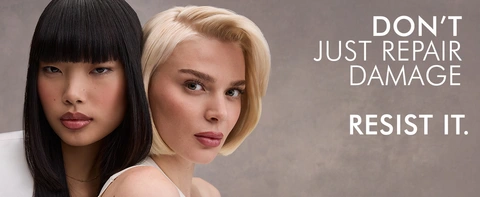 Smooth, healthy hair on two types using Keraphix. Don’t just repair damage—resist it.