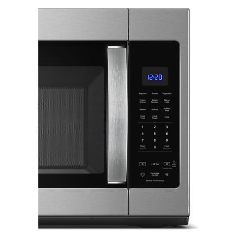 Whirlpool Low Profile 1.1-cu ft 1000-Watt Over-the-Range Microwave with  Sensor Cooking (Fingerprint Resistant Black Stainless) in the  Over-the-Range Microwaves department at