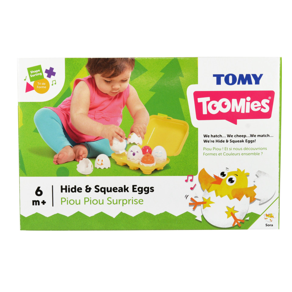 TOMY Hide and Squeak Eggs Activity Toy for sale online E1581 