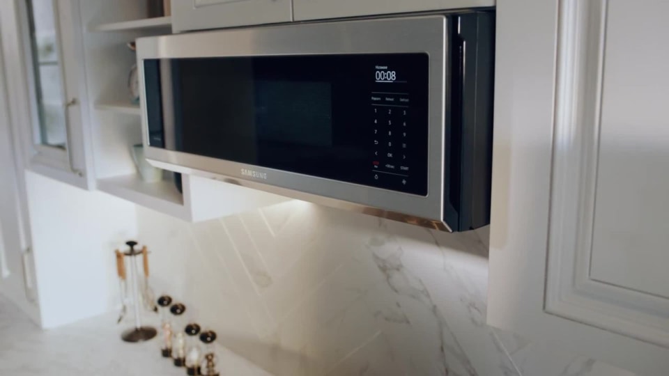 Samsung 1.1 Cu. Ft. Low Profile Over the Range Stainless Steel Microwave