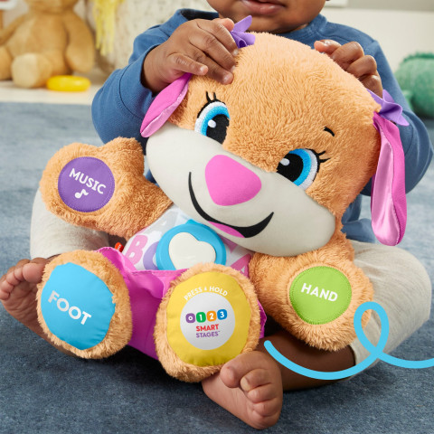 Fisher-Price Plush Baby Toy with Lights Music and Smart Stages Learning  Content, Laugh & Learn Puppy