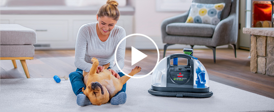 thumbnail video image 3 of BISSELL Little Green Pet Deluxe Portable Carpet Cleaner 3353, 3 of 9