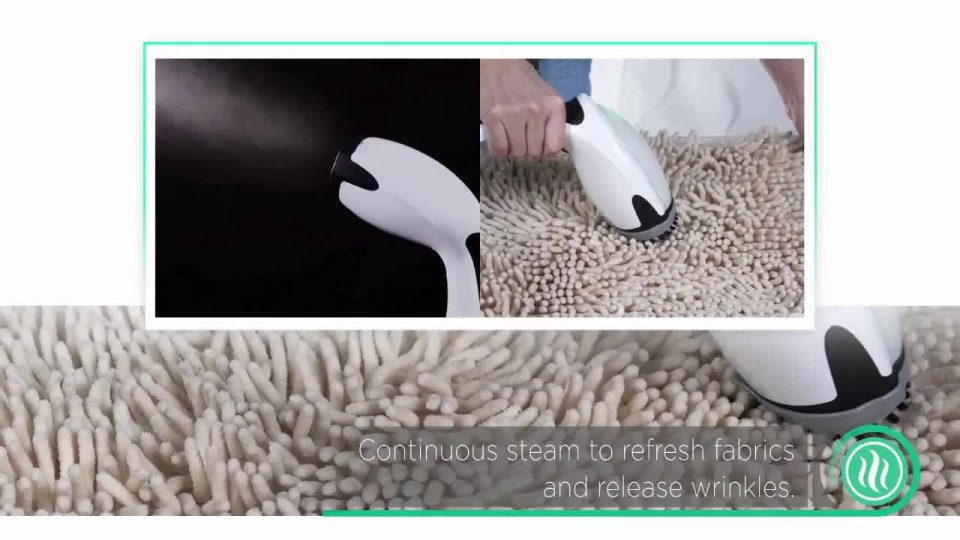 thumbnail video image 2 of True & Tidy® 1200W Power Steam Press, Black Trim / White Body, 2 of 9