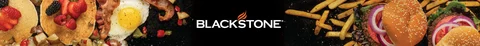 A web banner image with the Blackstone logo in the center, breakfast foods on the left, and burgers and fries on the right.