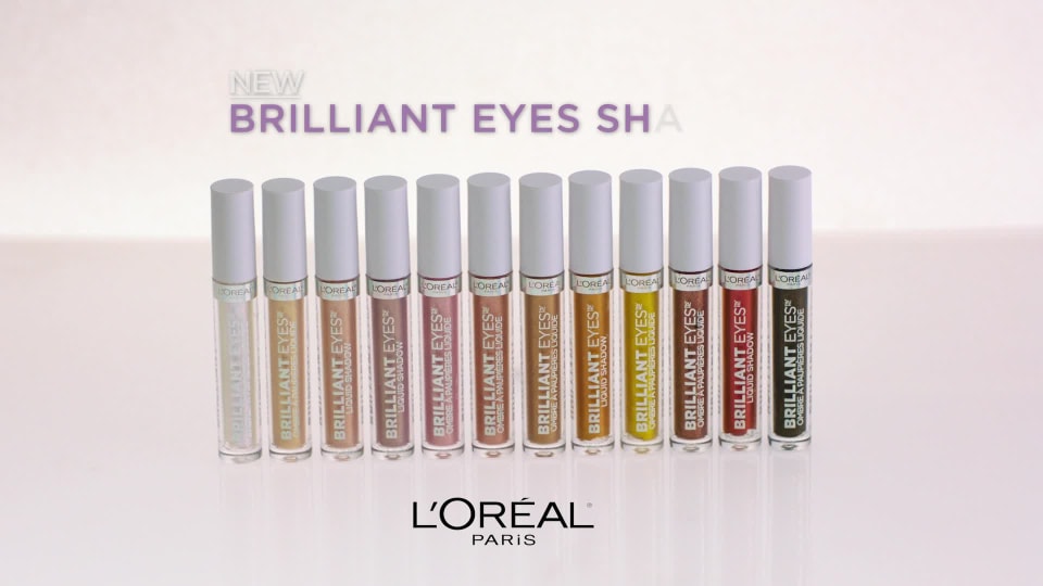 thumbnail video image 2 of L'Oreal Paris Brilliant Eyes Shimmer Liquid Eye Shadow Makeup, Crystal Shine, 2 of 14