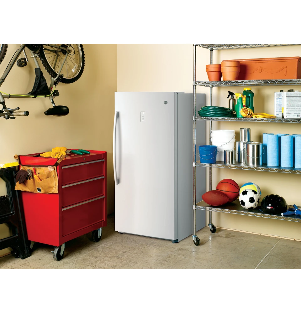 GE - FUF17SMRWW - GE® 17.3 Cu. Ft. Frost-Free Garage Ready Upright