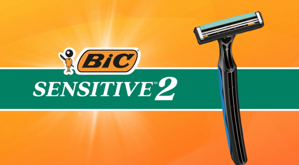thumbnail video image 2 of BIC Sensitive 2 Disposable Razors for Men, 2 Blades for Sensitive Skin, 10 Count, 2 of 10