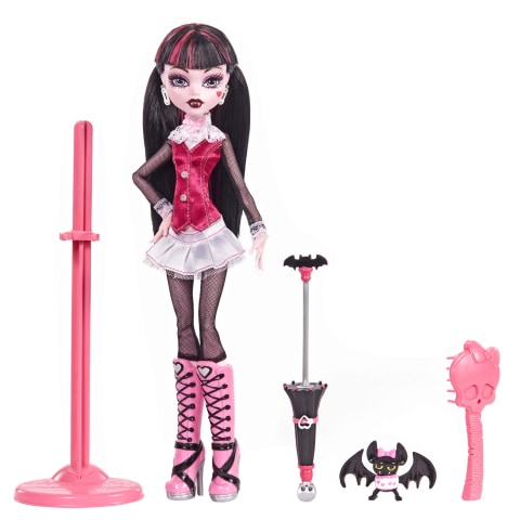 Monster High Reel Drama Draculaura Doll - Black and White