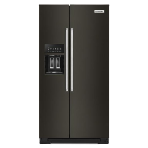 Krsc703hbs Kitchenaid 36 Counter Depth Side By Side Refrigerator With In Door Ice System And Clear Door Bins Printshield Black Stainless Steel