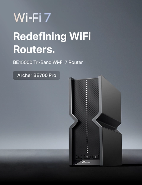 TP Link BE15000 Tri Band Wi Fi 7 Router Black Archer BE700 Pro