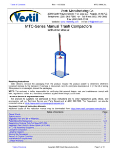 Vestil MTC-PNU-55 Pneumatic Trash Compactor for 55 Gallon Drums