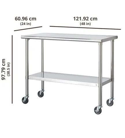 dimensions of the stainless steel table