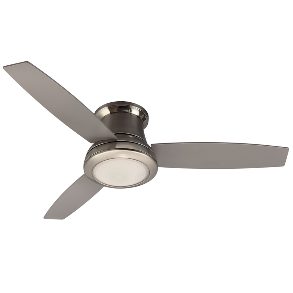 Harbor Breeze Sail Stream 52 In Nickel Led Indoor Flush Mount Ceiling Fan With Light And Remote 3 Blade In The Ceiling Fans Department At Lowes Com