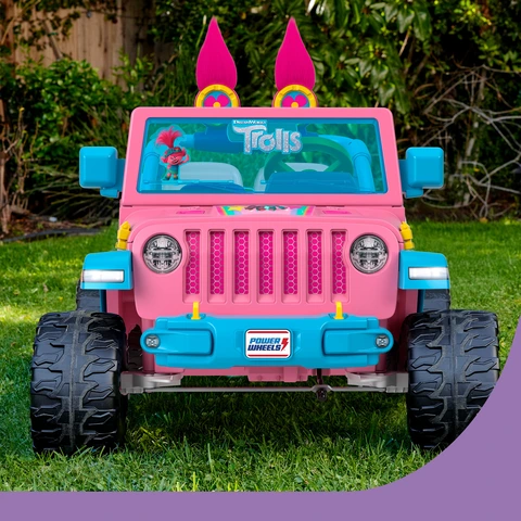 Power Wheels Trolls Band Together Jeep Wrangler Ride on Toy 12 V Max Speed 5 mph Walmart