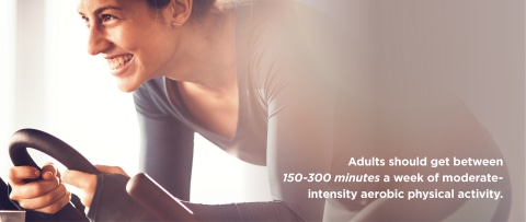 Adults should get between 150 - 300 minutes a week of moderate-intensity aerobic physical activity