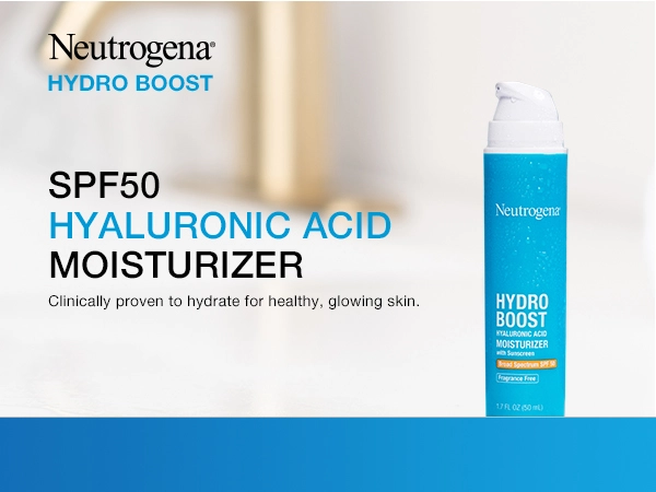 Neutrogena Hydro Boost SPF 50 Hyaluronic Acid Face Moisturizer to hydrate for healthy, glowing skin