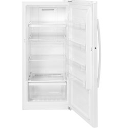 ge 14.1 cu ft frost free upright freezer in white